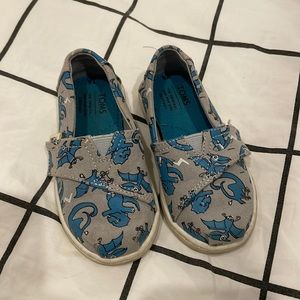 Toddler Dinosaur TOMS - Size 6, Blue/Grey